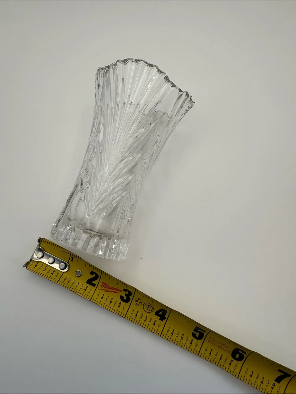 Mikasa Clear Scalloped Rim Fluted Glass Vase